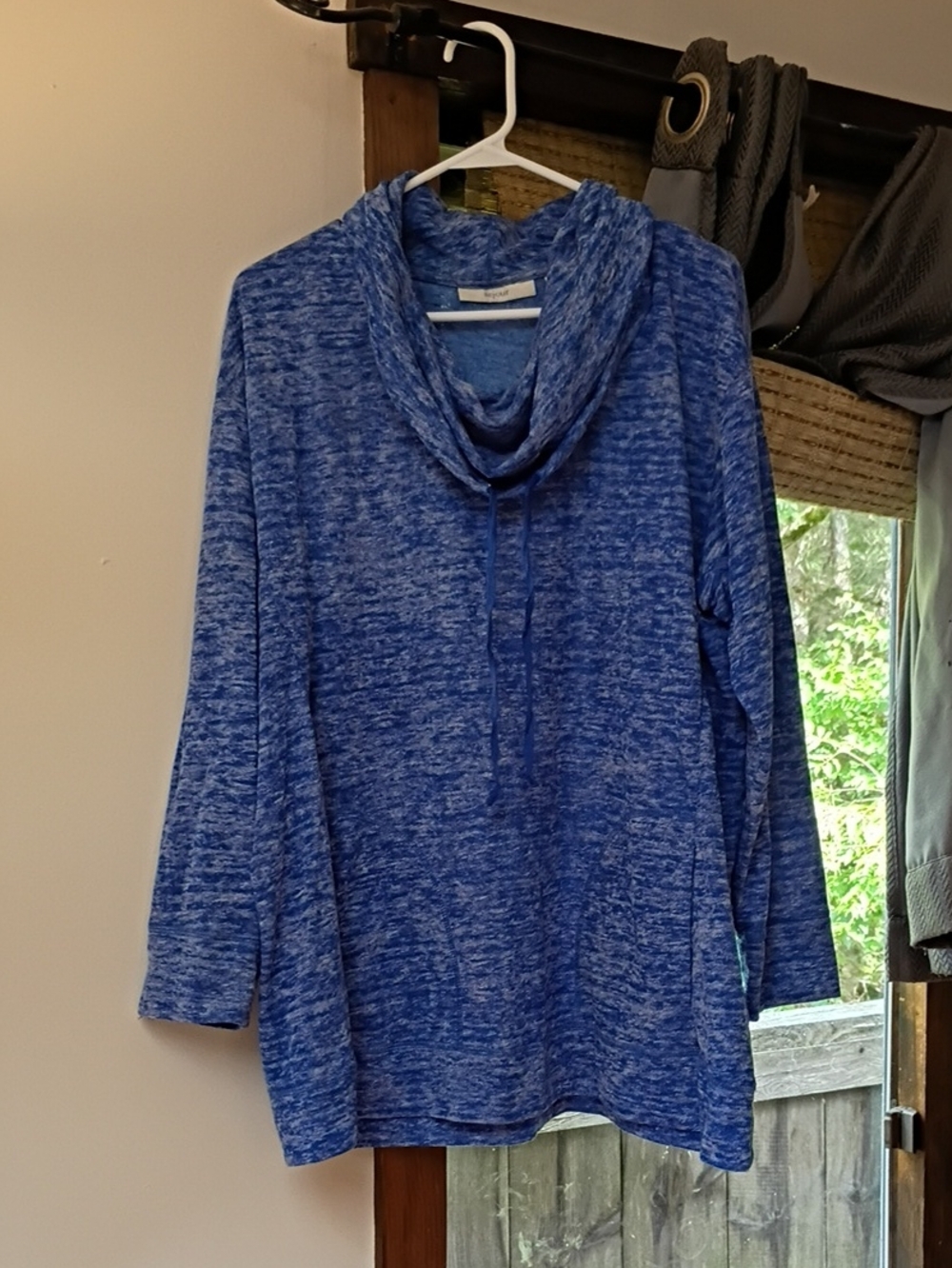 Blue Cowl Neck Women's Top
